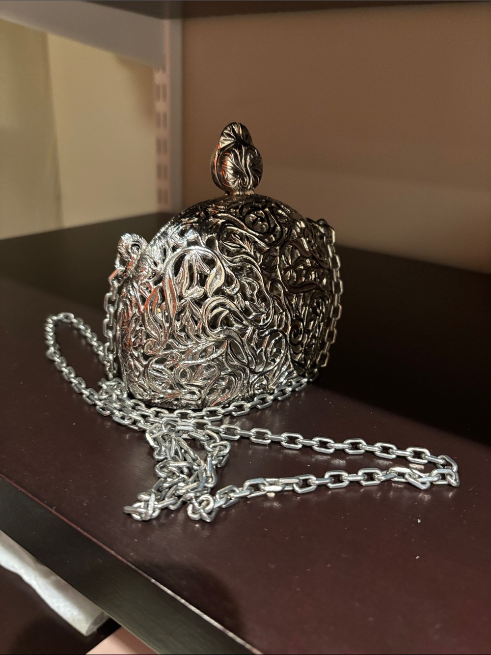 Vintage Mini Silver Filigree Evening Clutch Never Worn - Picture 4 of 4